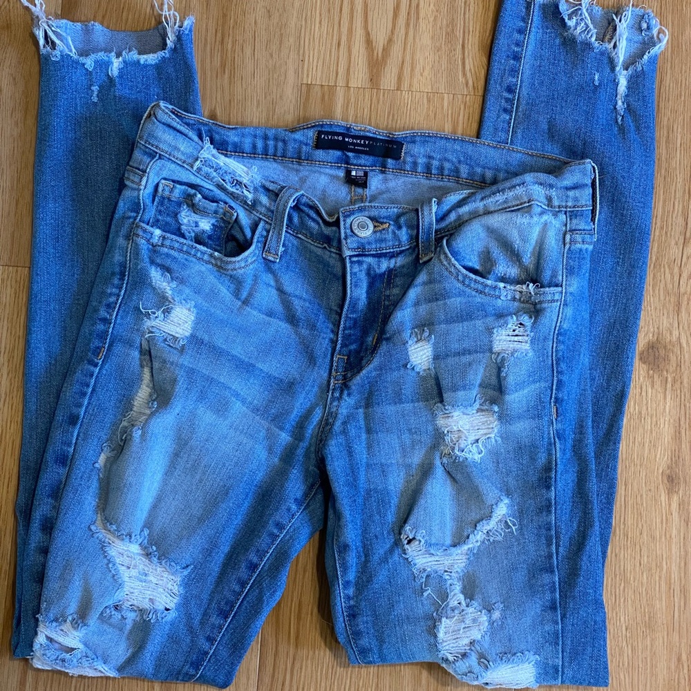 Flying Money Distressed Jeans